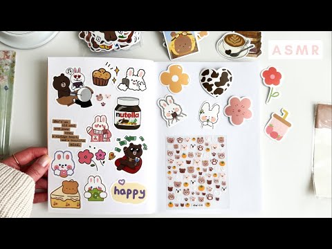 ASMR suomi | Bujoilu, tarrat & koulutarvikkeet | Bullet Journal Decoration with cute stickers asmr