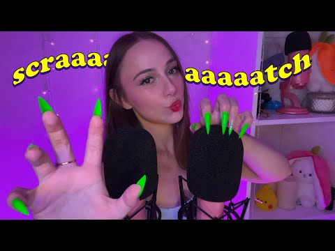 ASMR CRUNCHY MIC SCRATCHING ☆🤤 invisible, repeating "scraaaatch", some echoes🫢☆