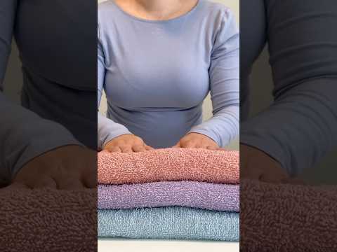 Tingly towel folding ASMR #lofiasmr #asmrhandmovements #asmrtingles