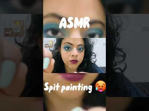 ASMR Banho de gato ou spit painting, sons molhados e sons de boca #asmr #makeup #asmrvideo #anxiety