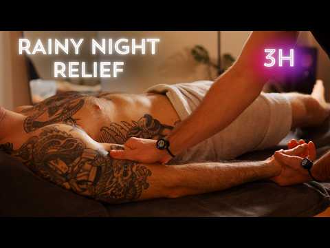 Healing Hand Massage ASMR with Heavy Rain on Window Ambience for Perfect Sleep