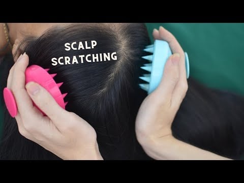 ASMR Head Massage Using Shampoo Brush, Head Spa, Head Treatment For Headache Relief / Therapy Sound