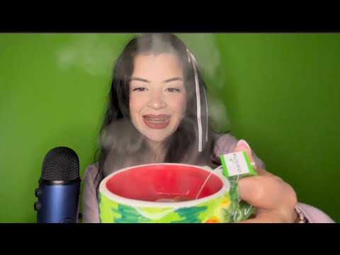 ASMR bestie pampers you before bed 💚 (hair brushing, skincare, tea making)