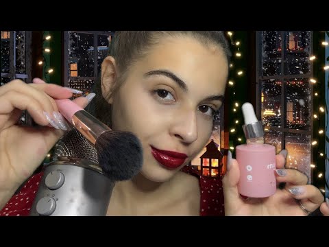 ASMR MAQUIANDO VOCÊ PARA O NATAL | Maquiagem Completa