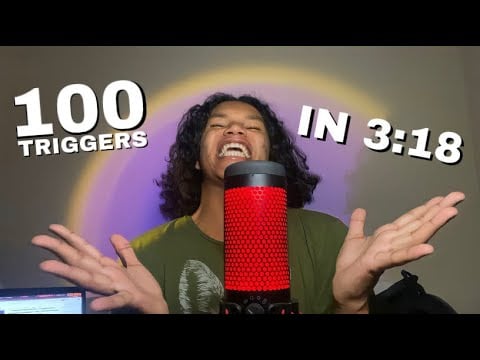 ASMR 100 TRIGGERS IN 3:18 - WORLD RECORD
