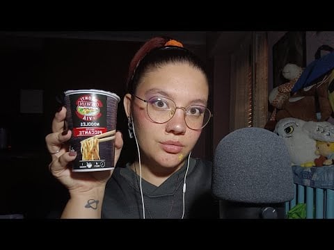 MUKBANG SPICY NOODLES (Eating Sounds) 😴💜 | ASMR ITA