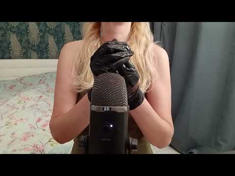 ASMR Pure Tingles:  Black Gloves  Oily (No Talking)