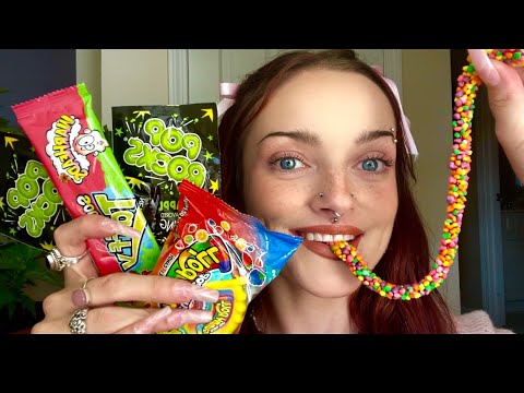 ASMR | Trying Fun Candy!🍬🍭💖 (Lots of close-up mouth sounds, long nail ...