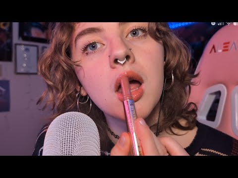 ASMR Lip Try On 💄 With Gum Chewing for Extra Tingles