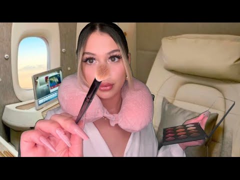 ASMR Toxic Friend does your Makeup fast & aggressive on the Plane ✈️ (otw to Vegas!🎉)