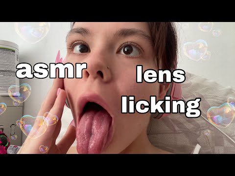 ASMR THE BEST LENS LICKING ( wet up close mouth sounds )