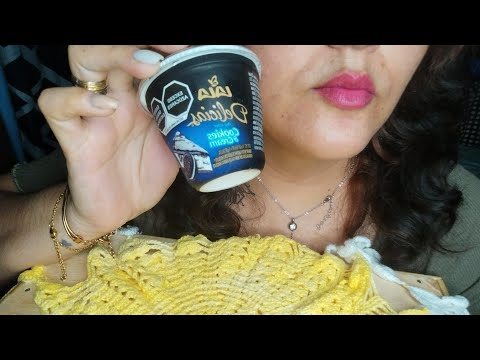 ASMR Comiendo yogurth delicias pay de oreo