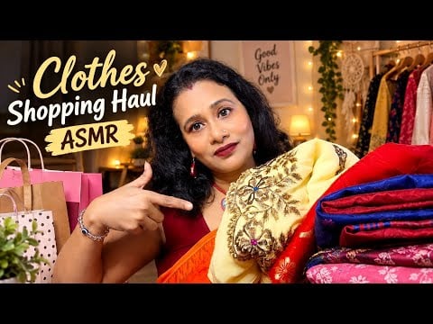 ASMR Clothes Shopping Haul 👗❤️ | Fabric Scratching, Rubbing & Soft Touching Sounds for Relaxation