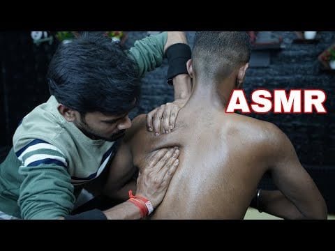 Oily ASMR Head And Back Body Massage | Neck Cracking Massage | ASMR Ear Massage With Oil