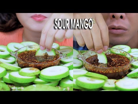 ASMR Mukbang eating SOUR MANGO, Extreme sour eating sound 먹방 | LINH-ASMR