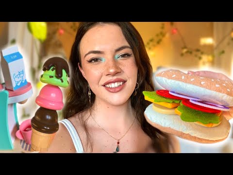 ASMR Wooden Restaurant Roleplay | Coffee Shop, Sandwich Shop, Ice Cream Counter Toys Roleplay