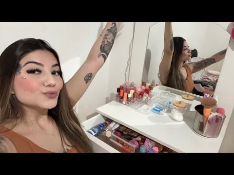 ASMR caseirinho tour pela minha penteadeira 