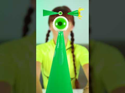 ASMR  Green Gummy Eyeballs Banana Ice Cream #shorts