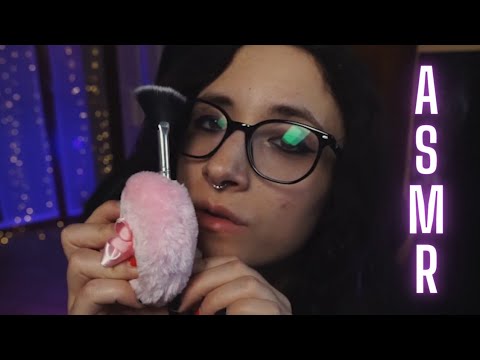 ASMR Face Brushing Combo & Eye Contact (no talking, Close up ASMR)