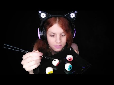 ASMR | Candy Eyeballs With Sour Filling | Trolli Pop Eye (No Talking) | Eating Sounds