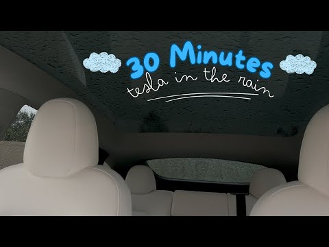 30 Minutes of Tesla in the Rain 🌧️ (background ASMR)