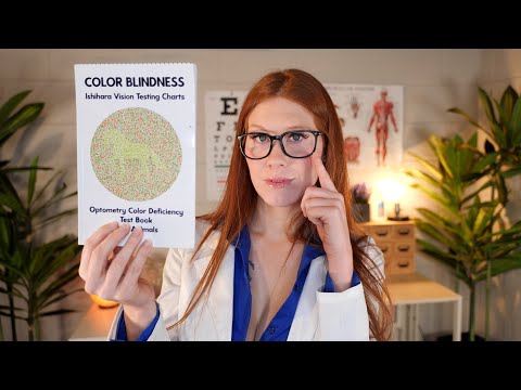 ASMR color blindness Eye Exam -  Ishihara Test - 4K