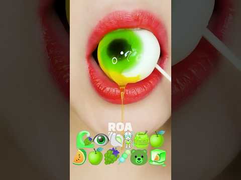 asmr Green eye ball jelly 눈알 젤리 eating sounds @RoaEATING