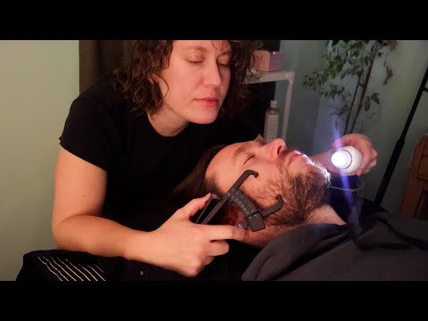 ASMR Face Mapping & Skin Check with Crispy Beard Sounds 