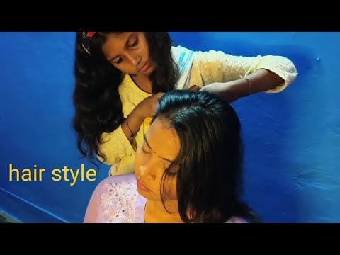 Asmr hair massage,hair styling for sleep& relaxation 😴💤 #asmrhairplay #brushing #asmrvideo