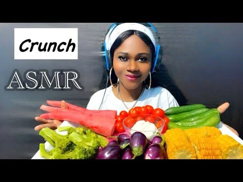 ASMR CRUNCHY VEGGIE PLATTER |EATING SOUNDS | NO TALKING 🥦🥕🌽🍅🍆🥒🌶️