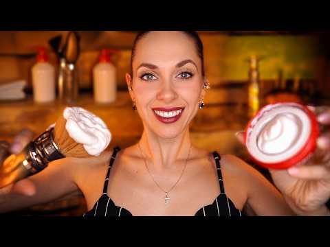 ASMR Barber roleplay 💈 Haircut, Shave & Scalp Massage - NO TALKING