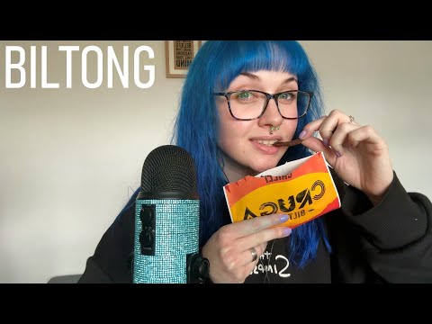 ASMR Eating Chilli Flavoured Biltong (Chewy Sounds)