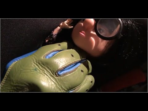 Black Zentai a leather handball glove and Edna Mode