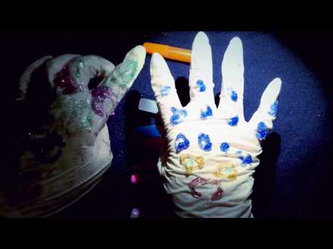 LATEX GLOVES👌 with GLITTER🎭 GLUE "layering ⚠" [[ASMR]]