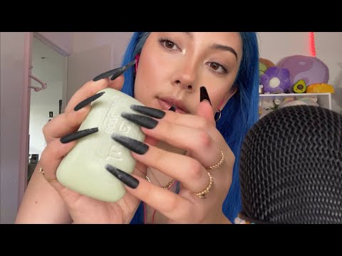 ASMR SOAP TRIGGERS 🧼💛 ~soap scratching, tapping + sudsy soap sounds!~ | Whispered