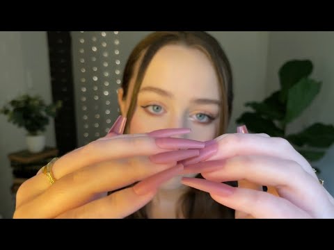 fast not aggressive long nail tapping & scratching #1 (matte nails) (no talking)
