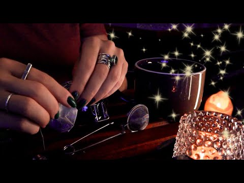 Cinematic ASMR Tea Room Roleplay No Talking | Crinkles, Tapping, Tea Bags, Rain Ambience