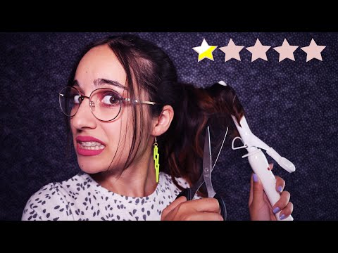 ASMR em Portugues/Portugal | PIOR CABELEIREIRA DE SEMPRE!! 😨 (Worst Reviewed Hair Salon) 💇