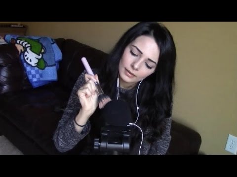 ASMR Brushing Microphone (Whispering & Soft Spoken + Nail Tapping)