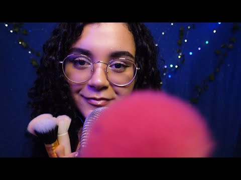 ASMR-SONS DE BOCA +  PINCEL NA TELA E NO MICROFONE