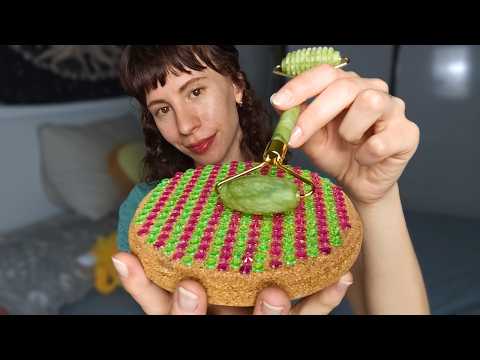 [Tascam 3D] ULTRA CRISP Jade Roller Sounds on Extremely Satisfying Textures | ASMR