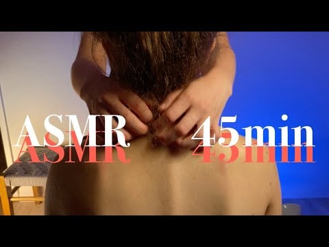 ASMR Nape of the Neck Massage, Back Scratches, Real Person, Hair Play (No Talking)
