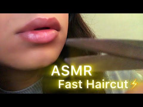 ASMR Fast Haircut But You're Asleep (whispered/mouth sounds, minimal talking)