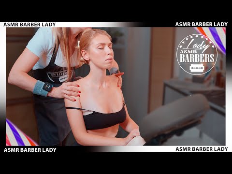 💈 Back and Shoulders massage ASMR on Chair by Barber Lady Marta