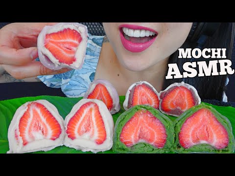 ASMR GIANT STRAWBERRY MOCHI (SOFT CRUNCHY EATING SOUNDS) NO TALKING | SAS-ASMR