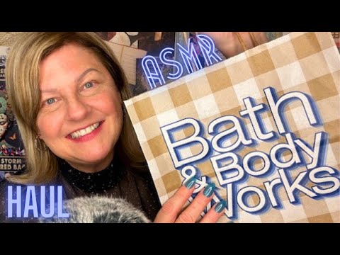 ASMR | Bath & Body Works Shopping Haul with Gum Chewing and Tingly Tapping with Long Nails 💙✨