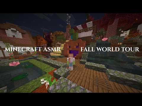 minecraft asmr (cozy fall town tour)