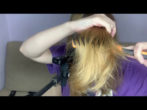 ASMR Hair Drying and Brushing Before Sleep