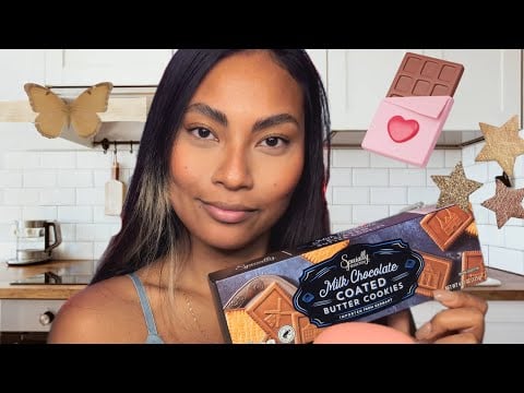ASMR Eating Milk Chocolate Butter Cookies From Aldis, Crunchy Eating Mouth Sounds