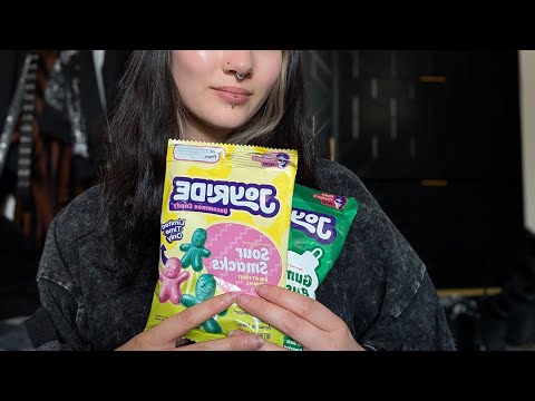 ASMR🖤 Candy Eating, Mouth Sounds, Whispers